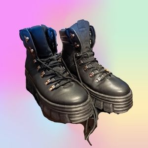 Boohoo platform combat boots